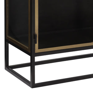 Dovetail Brynlee Gunmetal and Brass Finished Iron and Glass Sideboard BB006