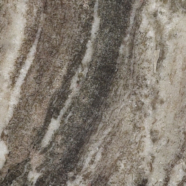 Dovetail Jansu 18" Round Grey Veined Marble Side Table with Marble Base BB108