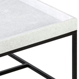 Dovetail Sydney 26" Square White Marble Tray Top Style and Gunmetal iron Coffee Table BB141