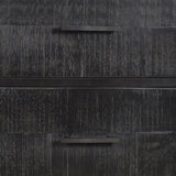 Dovetail Luka 42" Mixed Media Mango Wood, Iron, and Glass Storage Sideboard, Gunmetal Black BB147