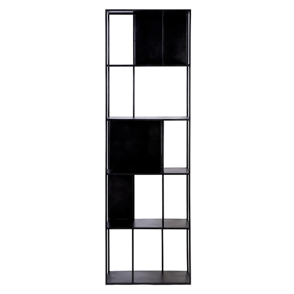 Dovetail Oakton Gunmetal Finished Iron Modern Cubic Bookcase BB161