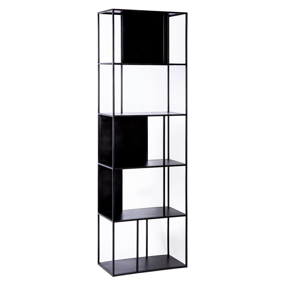 Dovetail Oakton Gunmetal Finished Iron Modern Cubic Bookcase BB161