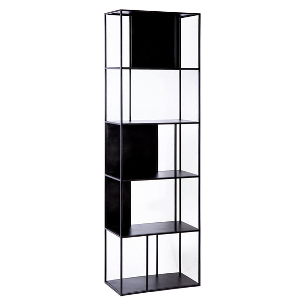 Dovetail Oakton Gunmetal Finished Iron Modern Cubic Bookcase BB161