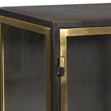 Brynlee Gunmetal and Brass Finished Iron and Glass Sideboard