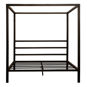 Dovetail Colby Black Iron Modern Canopy Bed, Eastern King BB179EK