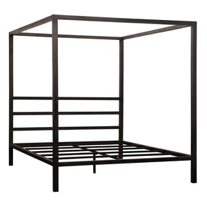 Dovetail Colby Black Iron Modern Canopy Bed, Eastern King BB179EK