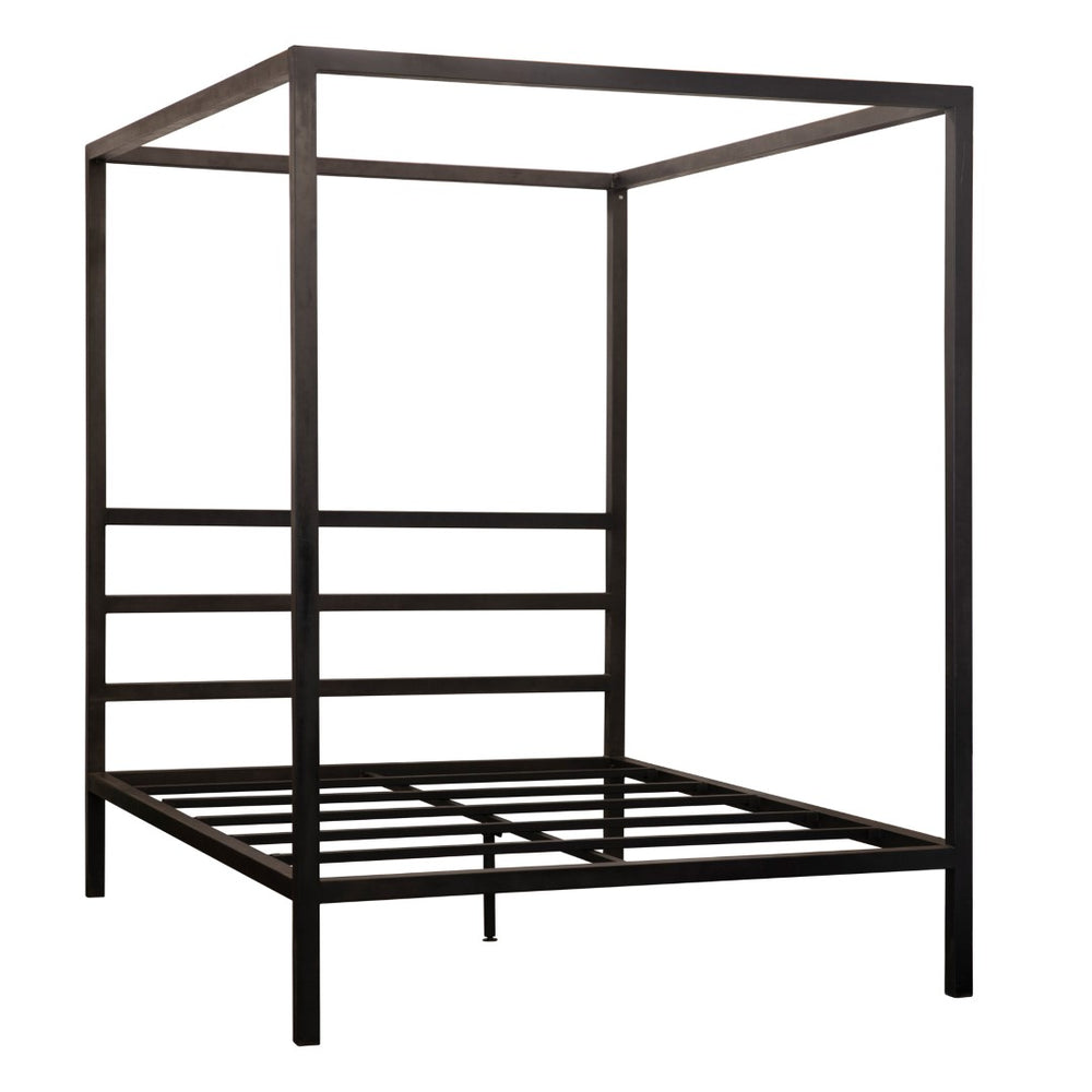 Dovetail Colby Black Iron Modern Canopy Bed, Queen BB179Q