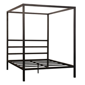 Dovetail Colby Black Iron Modern Canopy Bed, Queen BB179Q