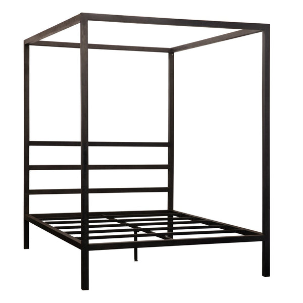 Dovetail Colby Black Iron Modern Canopy Bed, Queen BB179Q