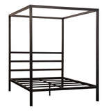 Colby Black Iron Modern Canopy Bed, Queen