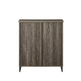 Walker Edison Babbett Transitional/Contemporary Glass and Grooved Door Transitional Accent Cabinet BBO32ABCI