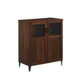 Walker Edison Babbett Transitional/Contemporary Glass and Grooved Door Transitional Accent Cabinet BBO32ABDW