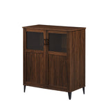 Walker Edison Babbett Transitional/Contemporary Glass and Grooved Door Transitional Accent Cabinet BBO32ABDW