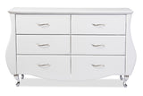 Baxton Studio Enzo Modern and Contemporary White Faux Leather 6-Drawer Dresser