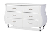 Baxton Studio Enzo Modern and Contemporary White Faux Leather 6-Drawer Dresser