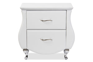 Baxton Studio Erin Modern and Contemporary White Faux Leather Upholstered Nightstand