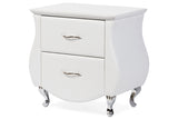 Baxton Studio Erin Modern and Contemporary White Faux Leather Upholstered Nightstand
