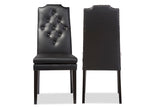 Baxton Studio Dylin Modern and Contemporary Black Faux Leather Button-Tufted Nail heads Trim Dining Chair (Set of 2)