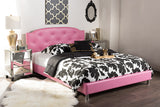 Baxton Studio Canterbury Modern and Contemporary Hot Pink Faux Leather Queen Size Platform Bed