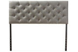 Baxton Studio Viviana Modern and Contemporary Grey Fabric Upholstered Button-tufted Full Size Headboard