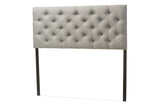 Baxton Studio Viviana Modern and Contemporary Grey Fabric Upholstered Button-tufted Full Size Headboard