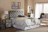 Baxton Studio Viviana Modern and Contemporary Grey Fabric Upholstered Button-tufted Full Size Headboard