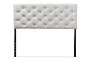 Baxton Studio Viviana Modern and Contemporary White Faux Leather Upholstered Button-tufted Full Size Headboard