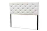 Baxton Studio Viviana Modern and Contemporary White Faux Leather Upholstered Button-tufted Queen Size Headboard