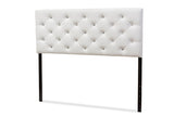 Baxton Studio Viviana Modern and Contemporary White Faux Leather Upholstered Button-tufted Full Size Headboard