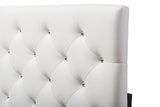 Baxton Studio Viviana Modern and Contemporary White Faux Leather Upholstered Button-tufted Full Size Headboard