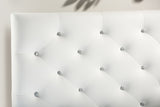 Baxton Studio Viviana Modern and Contemporary White Faux Leather Upholstered Button-tufted Full Size Headboard