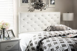 Baxton Studio Viviana Modern and Contemporary White Faux Leather Upholstered Button-tufted Full Size Headboard