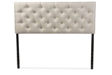 Baxton Studio Viviana Modern and Contemporary Light Beige Fabric Upholstered Button-tufted Full Size Headboard