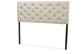 Baxton Studio Viviana Modern and Contemporary Light Beige Fabric Upholstered Button-tufted Full Size Headboard