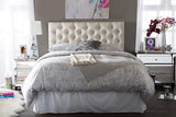 Baxton Studio Viviana Modern and Contemporary Light Beige Fabric Upholstered Button-tufted Full Size Headboard