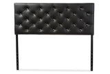 Baxton Studio Viviana Modern and Contemporary Black Faux Leather Upholstered Button-tufted Full Size Headboard