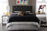 Baxton Studio Viviana Modern and Contemporary Black Faux Leather Upholstered Button-tufted Queen Size Headboard