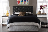 Baxton Studio Viviana Modern and Contemporary Black Faux Leather Upholstered Button-tufted Full Size Headboard