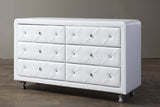 Baxton Studio Luminescence White Faux Leather Upholstered Dresser