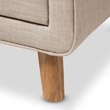 Baxton Studio Jonesy Mid-Century Beige Linen Upholstered 6-Drawer Dresser