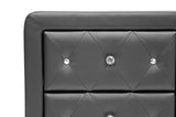 Baxton Studio Stella Crystal Tufted Black Upholstered Modern Nightstand