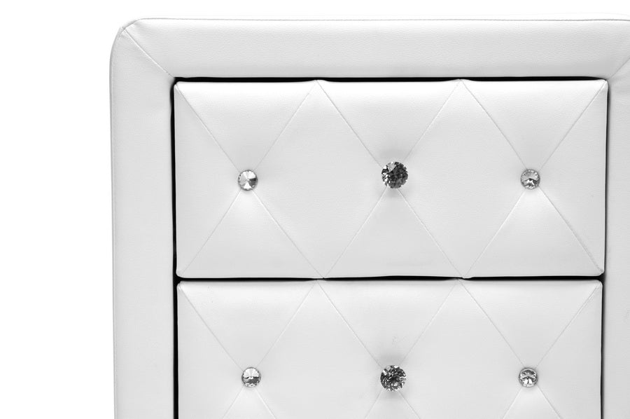 Baxton studio stella crystal on sale tufted upholstered modern nightstand