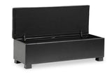 Baxton Studio Roanoke Contemporary Black Ottoman