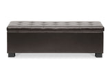 Baxton Studio Roanoke Contemporary Dark Brown Ottoman