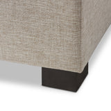 Baxton Studio Roanoke Modern and Contemporary Beige Fabric Upholstered Grid-Tufting Storage Ottoman Bench