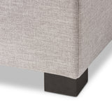 Baxton Studio Roanoke Modern and Contemporary Grayish Beige Fabric Upholstered Grid-Tufting Storage Ottoman Bench