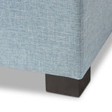 Baxton Studio Roanoke Modern and Contemporary Light Blue Fabric Upholstered Grid-Tufting Storage Ottoman Bench