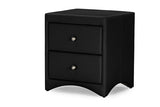 Baxton Studio Dorian Black Faux Leather Upholstered Modern Nightstand