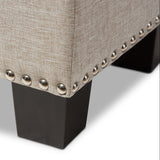 Baxton Studio Hannah Modern and Contemporary Beige Fabric Upholstered Button-Tufting Storage Ottoman Bench