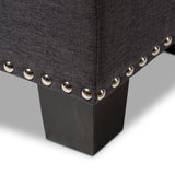 Baxton Studio Hannah Modern and Contemporary Dark Grey Fabric Upholstered Button-Tufting Storage Ottoman Bench